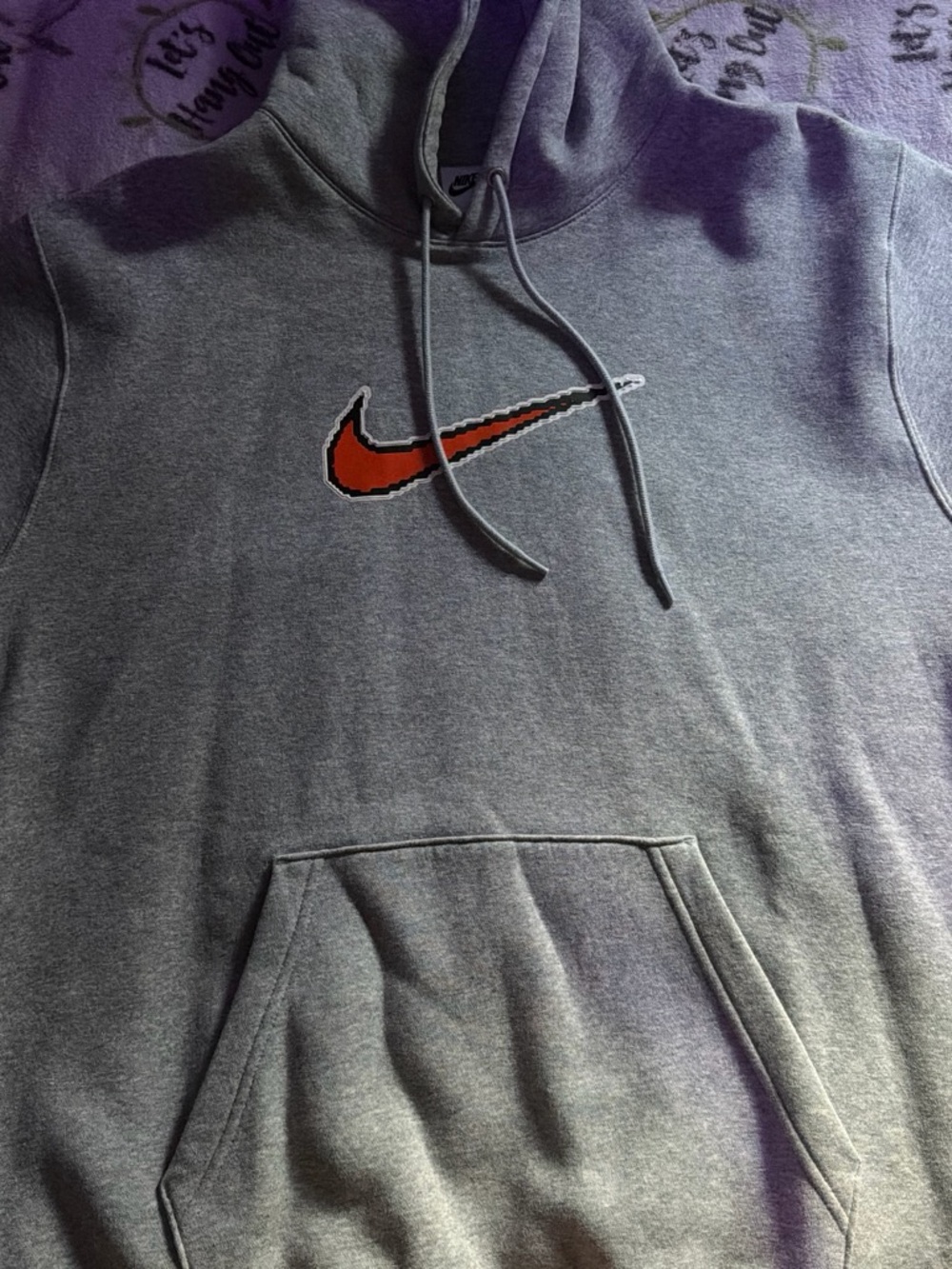 Nike Gray Hoodie with Orange Swoosh